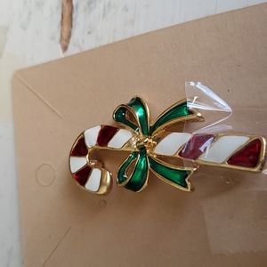 Christmas candy cane pin
